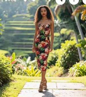 Veronica Beard Saffron Floral Print Dress Women's 12 Multicolor Strapless J9.1